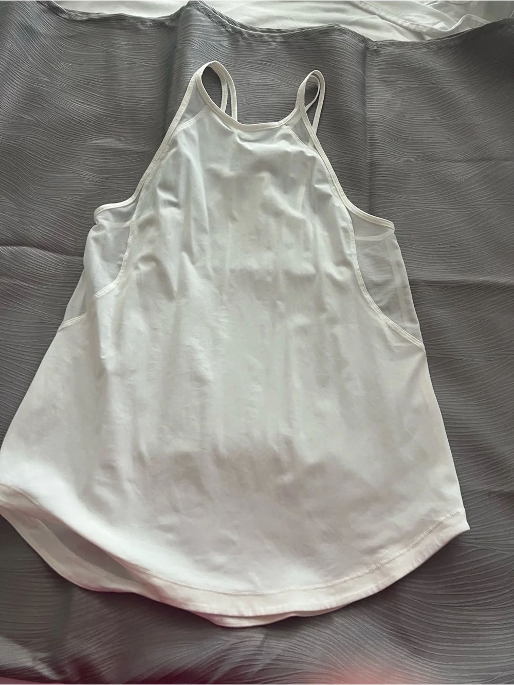 Lululemon White Women's High-Neck Tank Top with sheer panel arm pit inlay size s